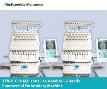 TEWH X-Dual-1501 - 15 Needles - 2 Heads - Commercial Embroidery Machine (NEW YEAR 2022)
