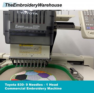 USED Toyota 830 - 9 Needles - 1 Head - Commercial Embroidery Machine