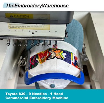 USED Toyota 830 - 9 Needles - 1 Head - Commercial Embroidery Machine