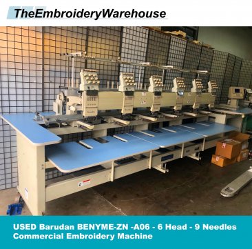 USED Barudan BENYME-ZN -A06 - 6 Head - 9 Needles - Commercial Embroidery Machine