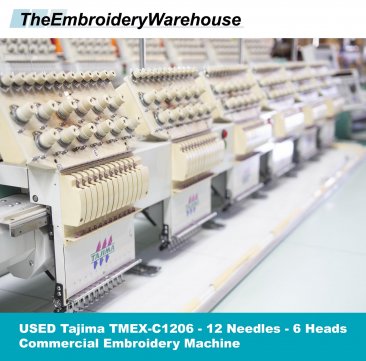 USED TAJIMA TMFX-C1206 - 6 Head - 12 Needles - Commercial Embroidery Machine