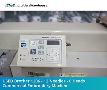 USED Brother 1206 - 12 Needles - 6 Heads - Commercial Embroidery Machine