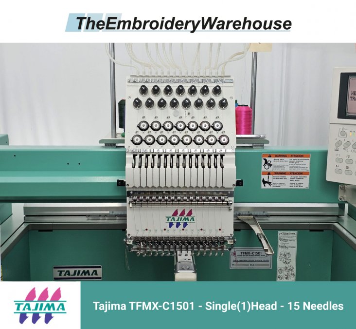 Tajima TFMXC1501 Single Head 15 Needles Commercial Embroidery