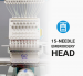Butterfly eRobot, single-head, 15-needles, commercial embroidery machine